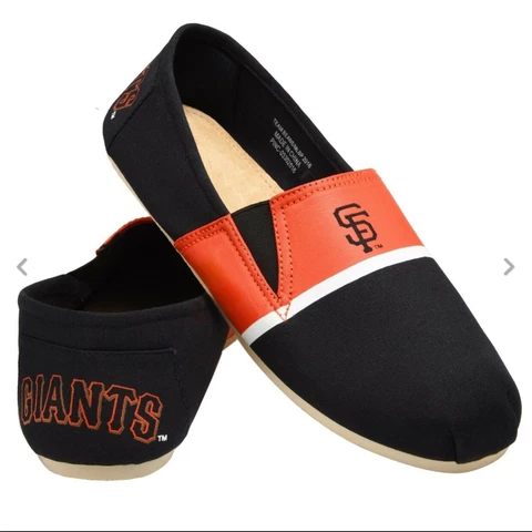 MLB Baseball Team Color Mens Stripe Canvas Shoes-San Francisco Giants Size XL Cover