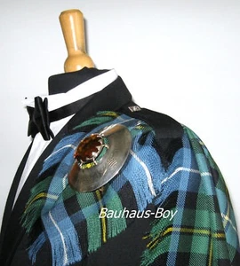 FLY PLAID TARTAN MACNEIL OF BARRA ANCIENT 16oz WORSTED WOOL KILT MADE SCOTLAND - Picture 1 of 4