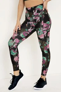 *New* BLACKMILK Dragon Bouquet High Waisted Ninja Leggings SIZE XS Black Milk - Picture 1 of 6