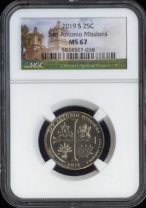 2019-S San Antonio Quarter NGC MS67 Auktion - Bild 1 von 2