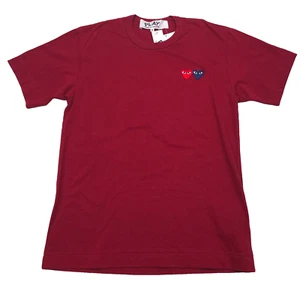PLAY Comme Des Garcons Red Double Heart T-Shirt Japan AZ-T226-051 Mens Small - Picture 1 of 7