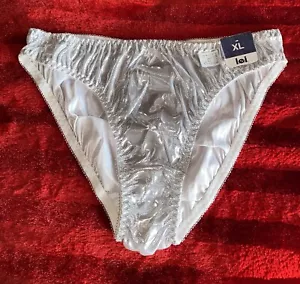 L.E.I. LEI Girl Vintage Foil M Shiny Wet Bikini High Waist Panties Underwear - Picture 1 of 6