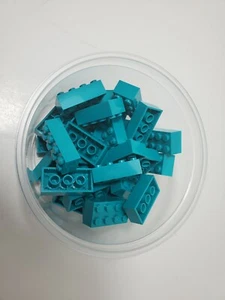 NEW LEGO Parts 3001 Lot of 2 Bricks 2x4 DARK TURQUOISE 6249422 - Picture 1 of 1