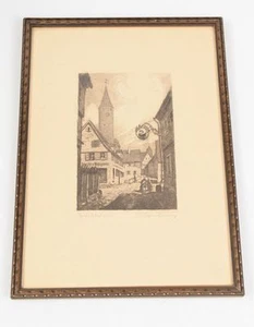 Lithograph? Print? Signed Schäfer-Kirchberg - Vorm Schwanen with frame - Picture 1 of 4