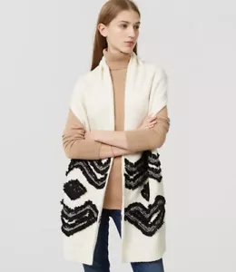 NWT Ann Taylor LOFT Ivory White chunky warm winter ~ women's Scarf 16" x 74" - Picture 1 of 7