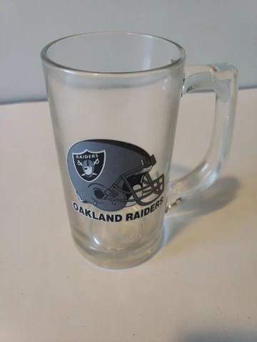 Vintage NFL OAKLAND RAIDERS GLASS 12 oz BEER Mug Cover