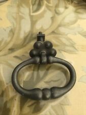 French antique Drawer Pull Drop Down Handle  Victorian Nickel gunmetal silver