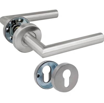 Griffset mit Rosette für Türen 135x19mm 8mm eckig schlicht elegantes Design - Bild 1 von 4