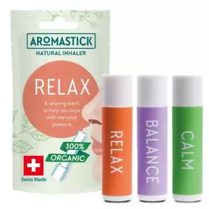 Aromatherapy Nasal Inhaler swiss Made Organic Essential Oils Set Diffuser Po - Picture 1 of 8