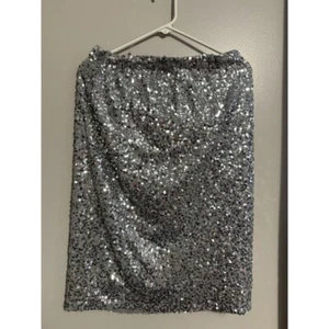 PrettyGuide Sequin Skirt Party Cocktail Shimmer Sparkle Silver L - Picture 1 of 4
