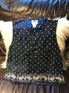 Gilly Hicks Women XS Polka Dot Paisley Sleeveless Top Blue White excellent! - Picture 1 of 5
