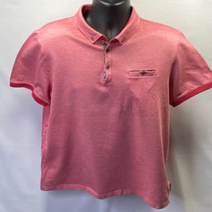 Ted Baker Mens Polo Shirt Pink Short Sleeve Pocket Button Down Collar UK 6 US 44 - Picture 1 of 12