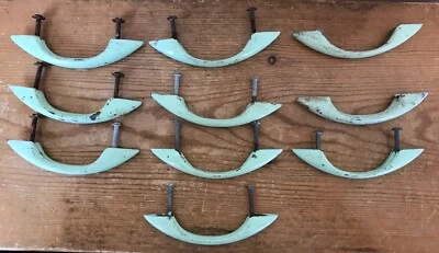 Set Lot 10 Vtg Mid Century Mint Green Drawer Cabinet Handles Pulls 2.75” Centers - Image 1 of 4