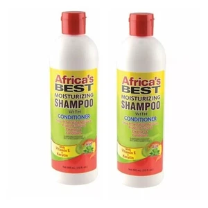 2x Africa's Best Moisturizing Shampoo with Conditioner Vitamin E & Keratin 12oz - Picture 1 of 2