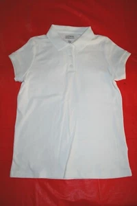 Girls SOLID WHITE KNIT POLO SHIRT Short Sleeve SIZE XL 14-16 - Picture 1 of 1