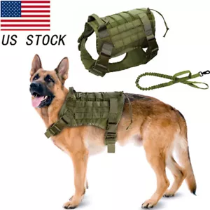 Imbracatura Tattica per Cani con Manico No-pull Grande Gilet per Cani Militari US Working Dog - Foto 1 di 31