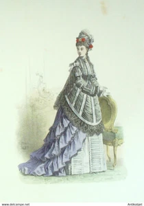 Gravure de mode L'élégance parisienne 1870 n°439 - Picture 1 of 1