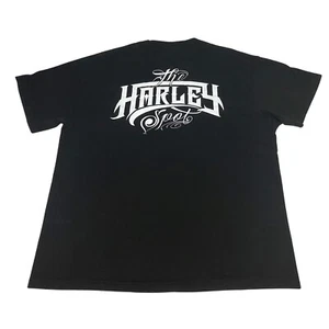 The Harley Spot Script schwarz T-Shirt Herren 2XL Goth Biker Motorrad Kunst - Bild 1 von 5