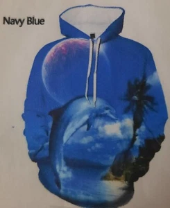 Sudadera con Capucha Pullover Unisex Informal Estampado Gráfico 3D Ocean Dolphin Adulto S - Imagen 1 de 17