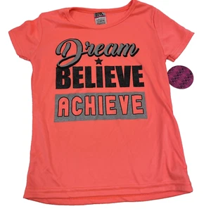 Diva Girls Motivational Glitter Tee Dream Believe Achieve Shirt Size 7/8 new - Picture 1 of 5