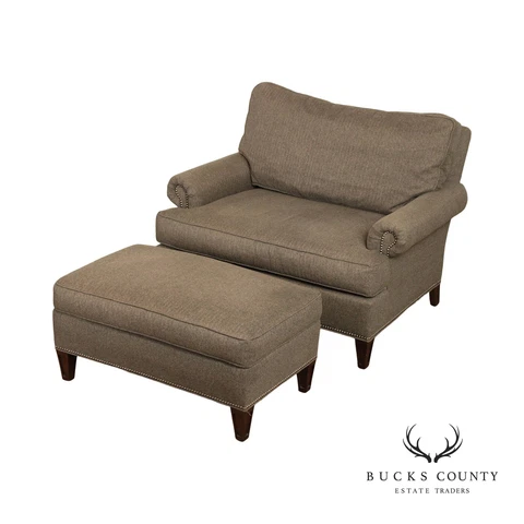 Wesley Hall Contemporary Lounge Chair-and-a-Half and Ottoman Cover