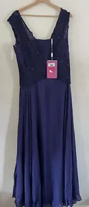Vestido de Noche Anoushka G Couture Púrpura Sin Mangas Talla 16 Florencia Baile de graduación Nuevo - Imagen 1 de 6
