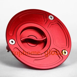 Red CNC Keyless Fuel Gas Cap fit Yamaha YZF R1 R6 R6S FZ1 FZ6 FJR1300 Tank Cover - Picture 1 of 3