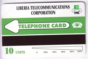 AFRIQUE TELECARTE / PHONECARD .. LIBERIA 10U URMET RARE N°1 FLAG MINT/NEUVE - Imagen 1 de 2