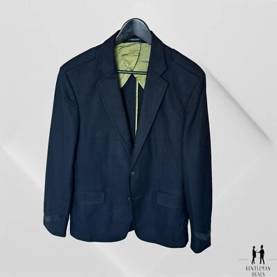 Versace Mens Navy Wool Blazer Flannel 40R US Italian 50EU  Military Style Jacket - Image 1 of 4