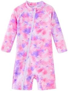 Baby Girl Rashguard Swimsuit Infant Rash Guard Swimwear UPF 50+ Sun Protectio... - Picture 1 of 7