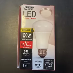 Feit Electric Dimmable A19 E26 LED Bulb Warm White 60 Watt Replacement 1 Bulb - Picture 1 of 4