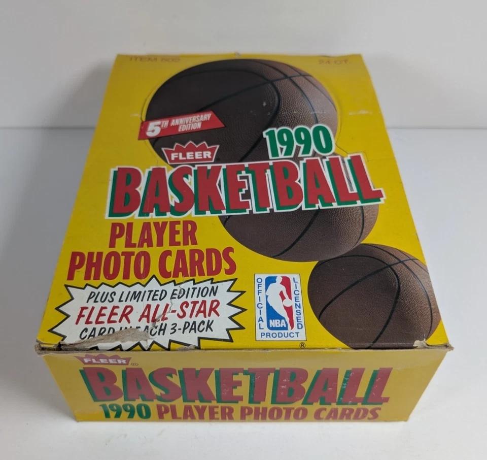 Fleer NBA 1990 paquete de rack sellado tarjeta All Star cada paquete - caja 24 paquetes de rack Foto 1 de 4