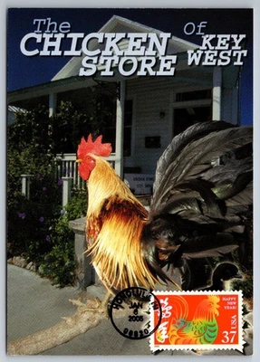 3895j Chinese Lunar New Year Rooster FDC Maxi Card - Image 1 of 2