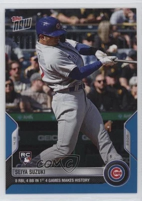 2022 Topps Now Blue /49 Seiya Suzuki #40 Rookie RC - Image 1 of 2