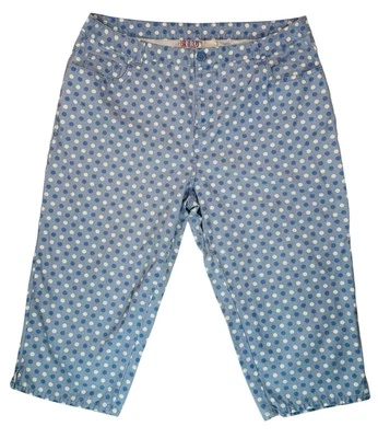 Pantalones cortos capri vintage Bill Blass para mujer 20 W dobladillo dividido lunares azul Foto 1 de 4