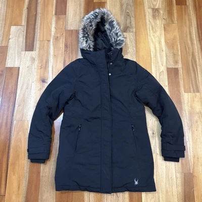 PARKA AISLANTE CON CAPUCHA DE PIEL SINTÉTICA SPYDER EXPLORER PEQUEÑA S PARA MUJER Foto 1 de 4