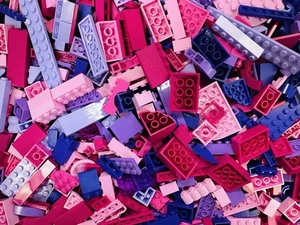 Menge 2 Pfund Pfund Lego zufällig rosa lila Stck. Stücke Steine sortiert - Bild 1 von 4