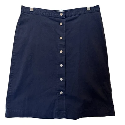 Tommy Hilfiger Azul Marino Botón Frontal Línea A Falda Mujer Talla 12 Elastizada Foto 1 de 4