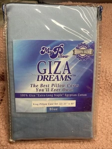 My Pillow Kissenhülle Set 100% Zertifikat Blau Gizeh Extra Langstapel Ägyptische Baumwolle - Bild 1 von 9