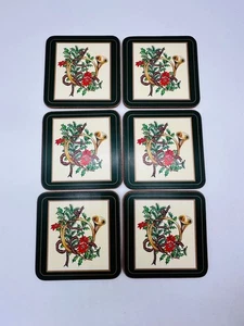 Juego de 6 Posavasos Pimpinela Inglaterra Corcho Trasero Navidad Cuerno, Flor de Pascua, Acebo - Imagen 1 de 3