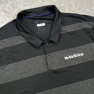 Baltimore Ravens Polo Herren XL schwarz gestreift Nike Dri Fit Player Issued Zach Orr - Bild 1 von 10