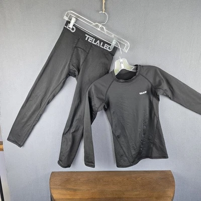 Telaleo Lined Compression Youth Medium Leggings And Long Sleeve Shirt Sports - Image 1 of 4