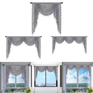 Waterfall Window Valance Swag Valance Breathable Easy to Hang Soft Decorative - Picture 1 of 21