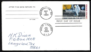 NASA 1969 APOLLO 11 US #C76  1ST LUNAR LANDING MOON WALK 10c STAMP 1ST DAY ISSUE - Picture 1 of 4