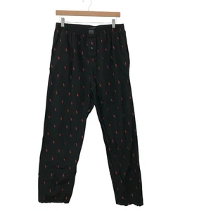 Polo Ralph Lauren Signature Pony Pajama Pants Elastic Red Black Men's Large - Picture 1 of 6