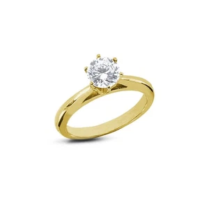 3ct H SI2 Round Earth Mined Certified Diamond 18k Gold Solitaire Engagement Ring - Picture 1 of 5