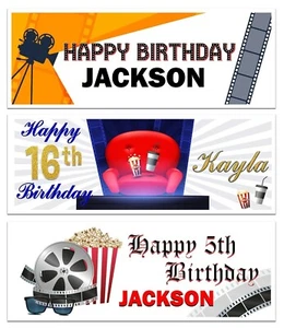 PERSONALISIERTE WANDDEKO KINO GEBURTSTAG PARTY NAME JEDES ALTER - Bild 1 von 4