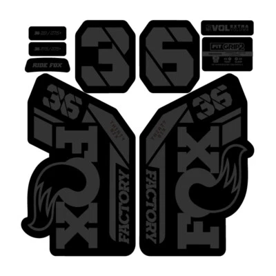 2022 FOX 36 AM FACTORY Fork Sticker MTB Bike Custom Rider Name Decals black gray