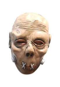 Halloween Beige Colored Creepy Monster Latex Mask Sewn Lips Serial 50194 - Picture 1 of 1