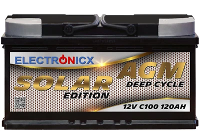 Batería AGM Solar Electronicx Edición Solar 120 AH 12V Suministro Solar - Imagen 1 de 4